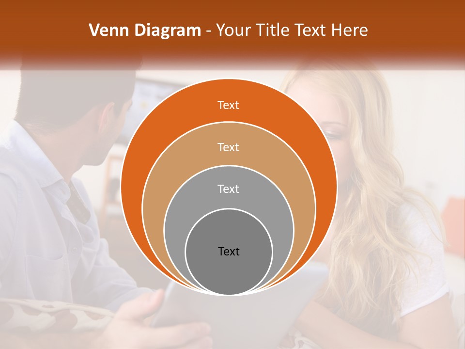 A Man And A Woman Sitting In Front Of A Television PowerPoint Template