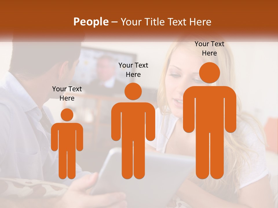 A Man And A Woman Sitting In Front Of A Television PowerPoint Template