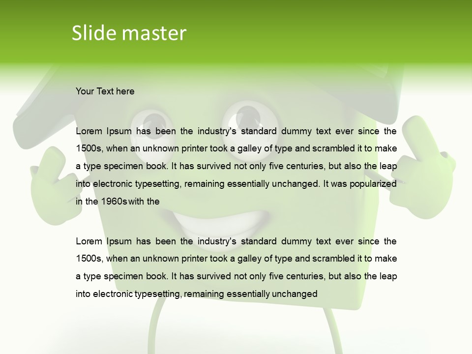 A Green House With A Solar Panel On Top Of It PowerPoint Template