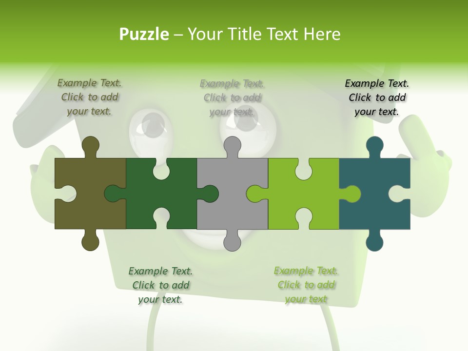 A Green House With A Solar Panel On Top Of It PowerPoint Template