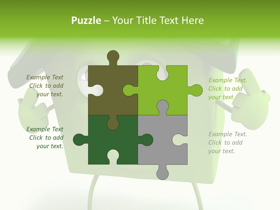 A Green House With A Solar Panel On Top Of It PowerPoint Template