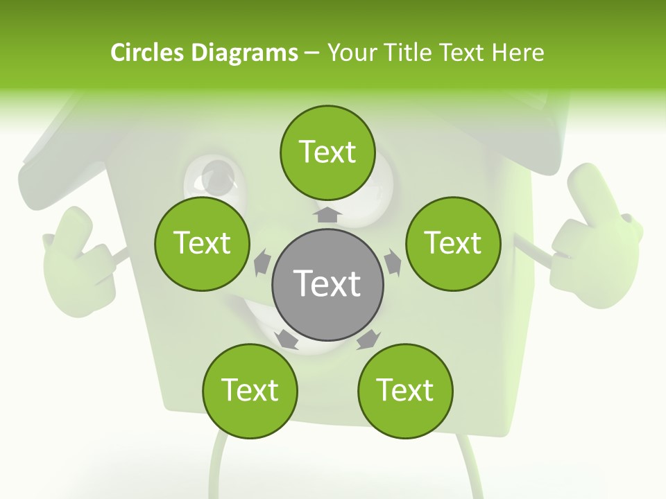A Green House With A Solar Panel On Top Of It PowerPoint Template
