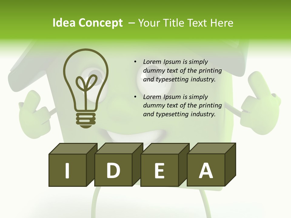 A Green House With A Solar Panel On Top Of It PowerPoint Template