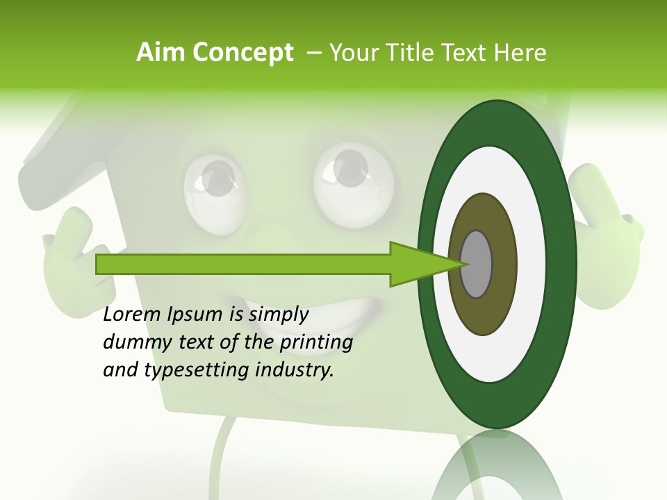 A Green House With A Solar Panel On Top Of It PowerPoint Template