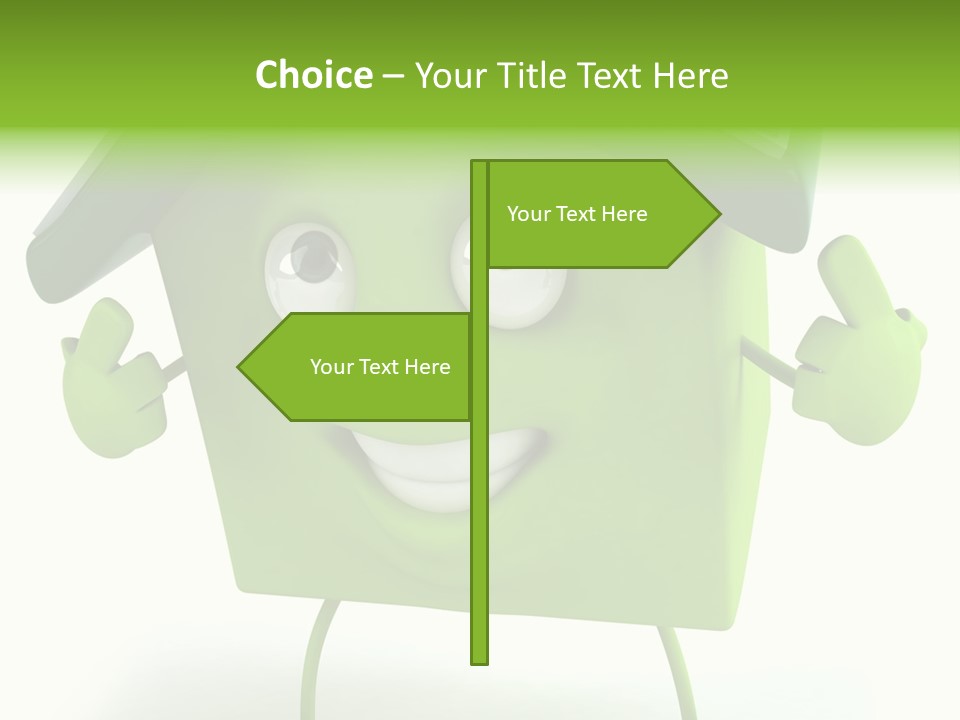 A Green House With A Solar Panel On Top Of It PowerPoint Template