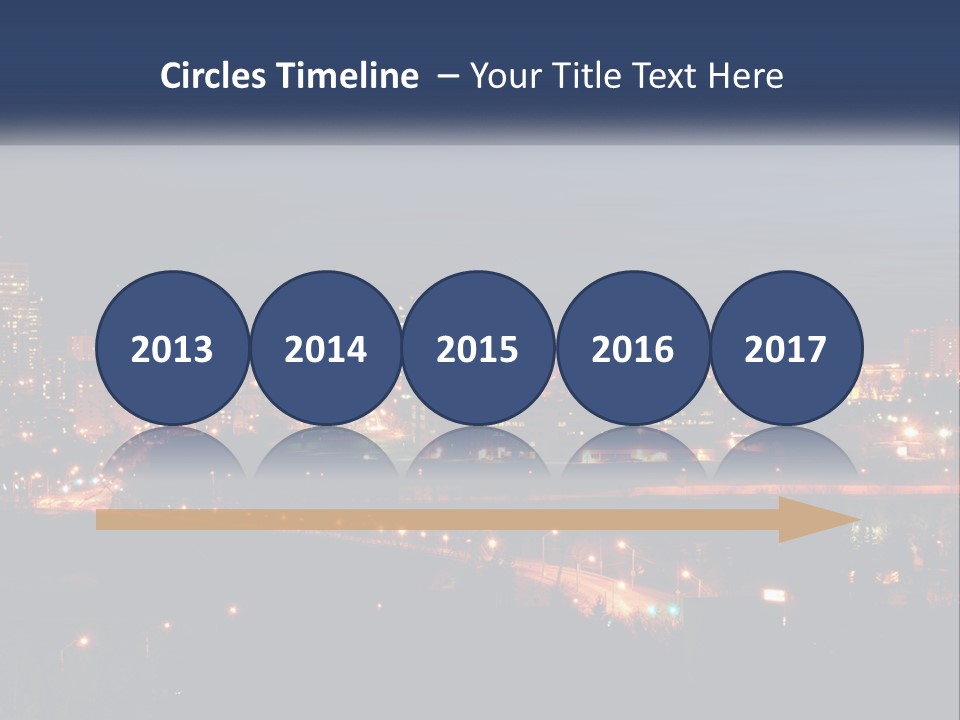 A City Skyline At Night With The Lights On PowerPoint Template