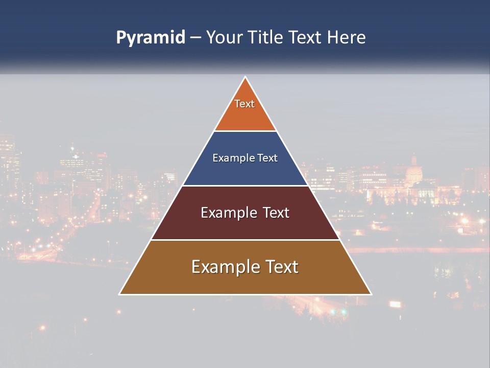 A City Skyline At Night With The Lights On PowerPoint Template