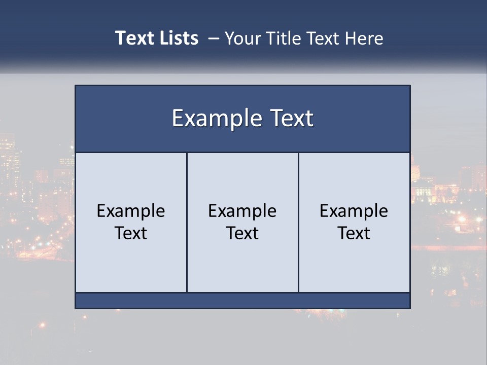 A City Skyline At Night With The Lights On PowerPoint Template