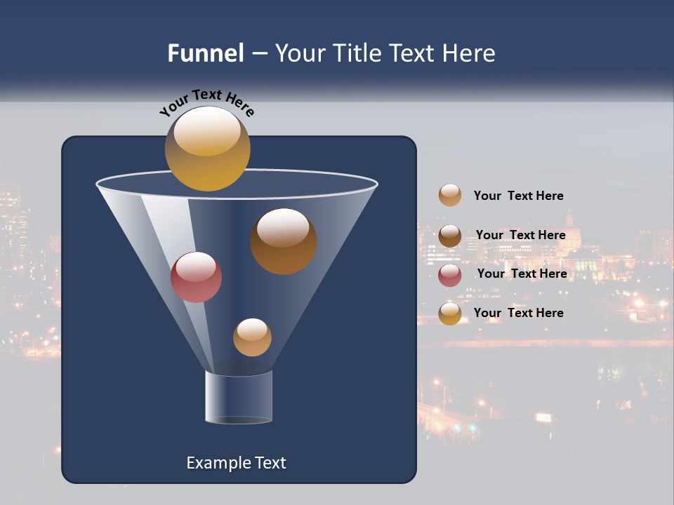 A City Skyline At Night With The Lights On PowerPoint Template