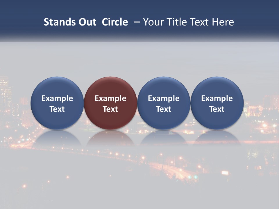 A City Skyline At Night With The Lights On PowerPoint Template