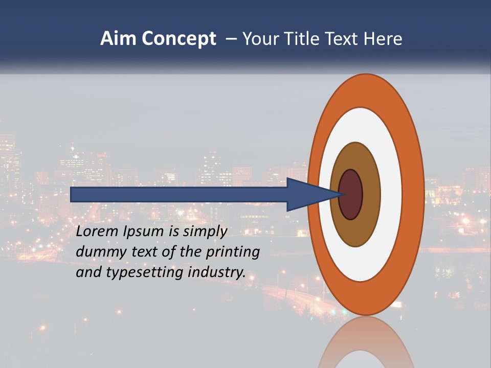 A City Skyline At Night With The Lights On PowerPoint Template