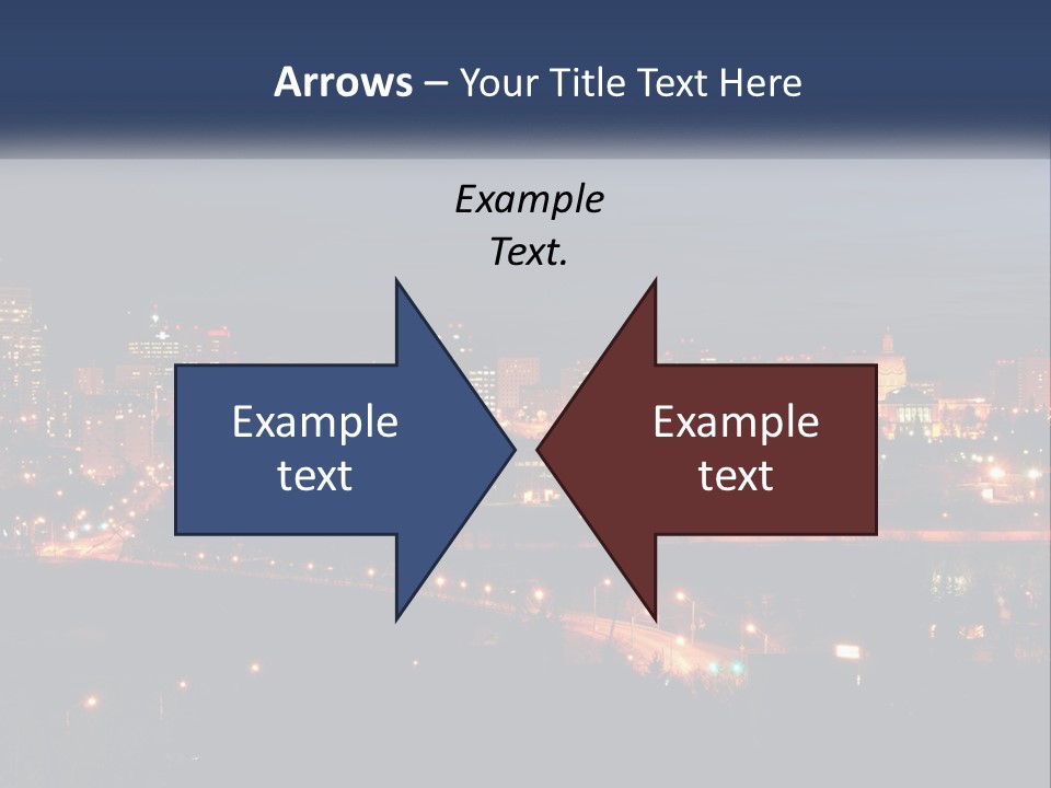 A City Skyline At Night With The Lights On PowerPoint Template