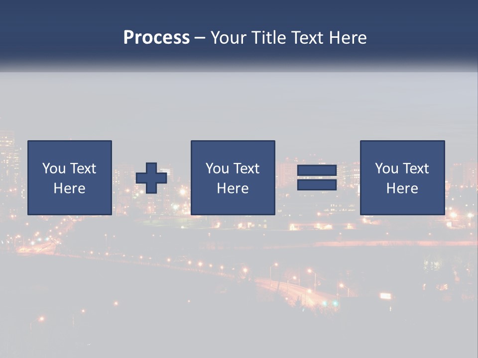 A City Skyline At Night With The Lights On PowerPoint Template