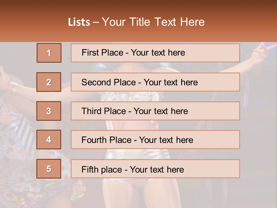 A Woman In A Silver Outfit On Stage PowerPoint Template