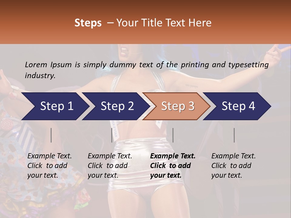 A Woman In A Silver Outfit On Stage PowerPoint Template