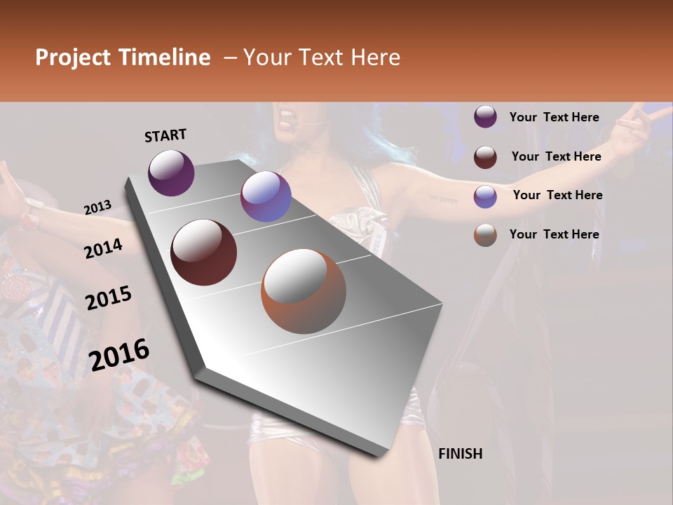 A Woman In A Silver Outfit On Stage PowerPoint Template