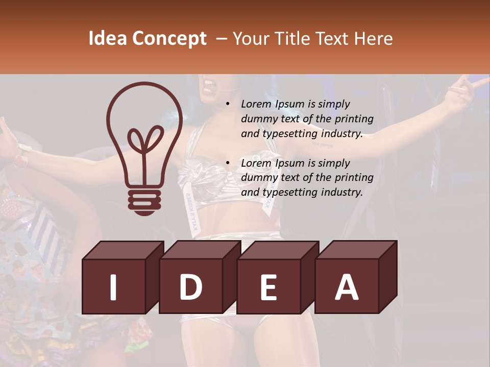 A Woman In A Silver Outfit On Stage PowerPoint Template