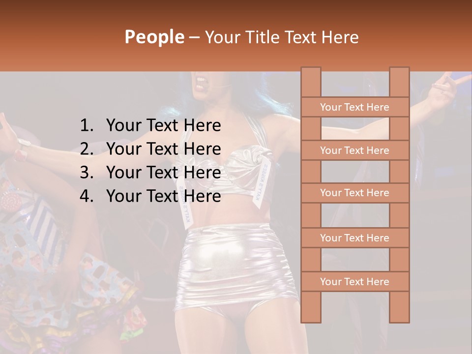 A Woman In A Silver Outfit On Stage PowerPoint Template