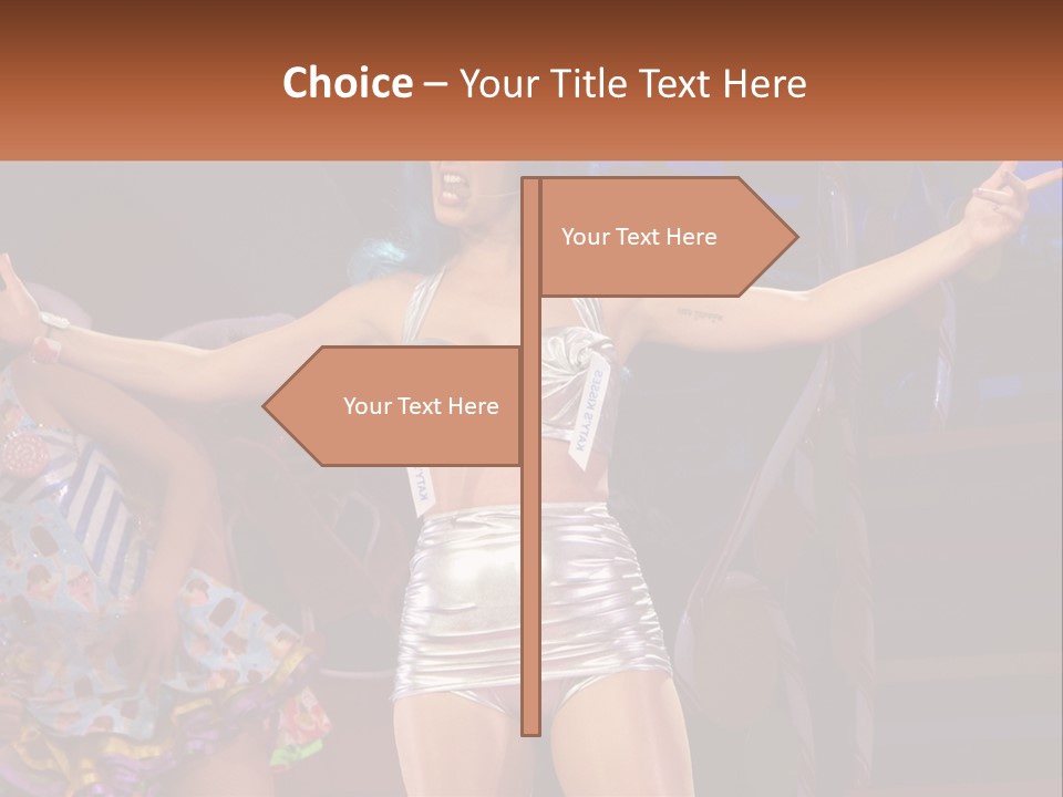 A Woman In A Silver Outfit On Stage PowerPoint Template