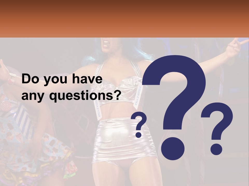 A Woman In A Silver Outfit On Stage PowerPoint Template