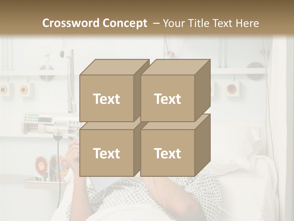 A Man Laying In A Hospital Bed Reading A Book PowerPoint Template
