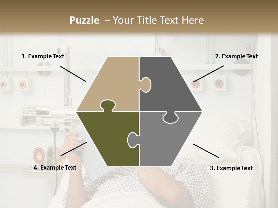 A Man Laying In A Hospital Bed Reading A Book PowerPoint Template