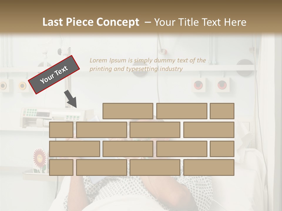 A Man Laying In A Hospital Bed Reading A Book PowerPoint Template