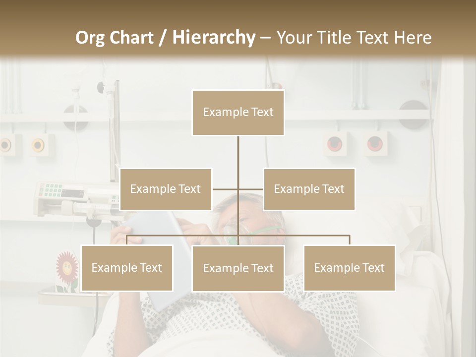 A Man Laying In A Hospital Bed Reading A Book PowerPoint Template