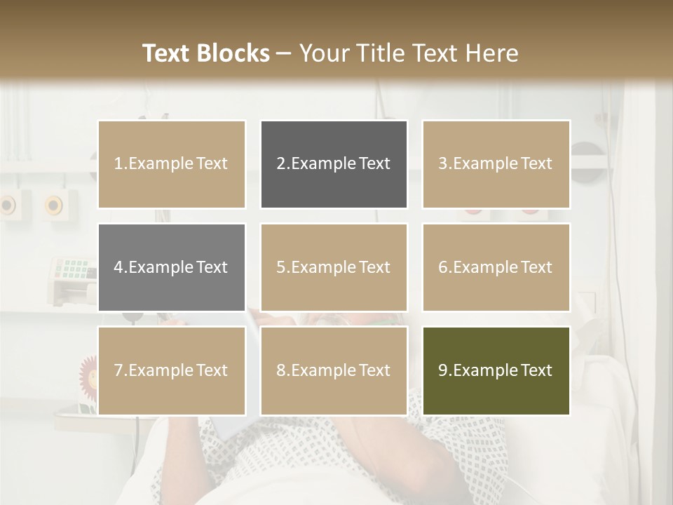 A Man Laying In A Hospital Bed Reading A Book PowerPoint Template