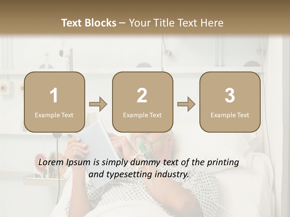 A Man Laying In A Hospital Bed Reading A Book PowerPoint Template