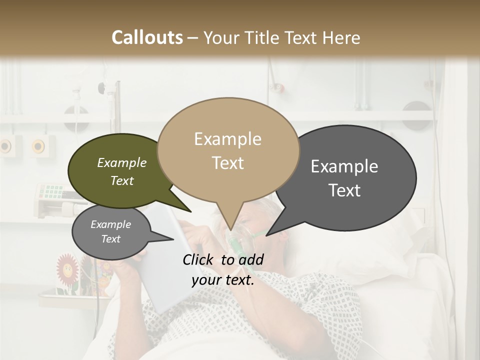 A Man Laying In A Hospital Bed Reading A Book PowerPoint Template