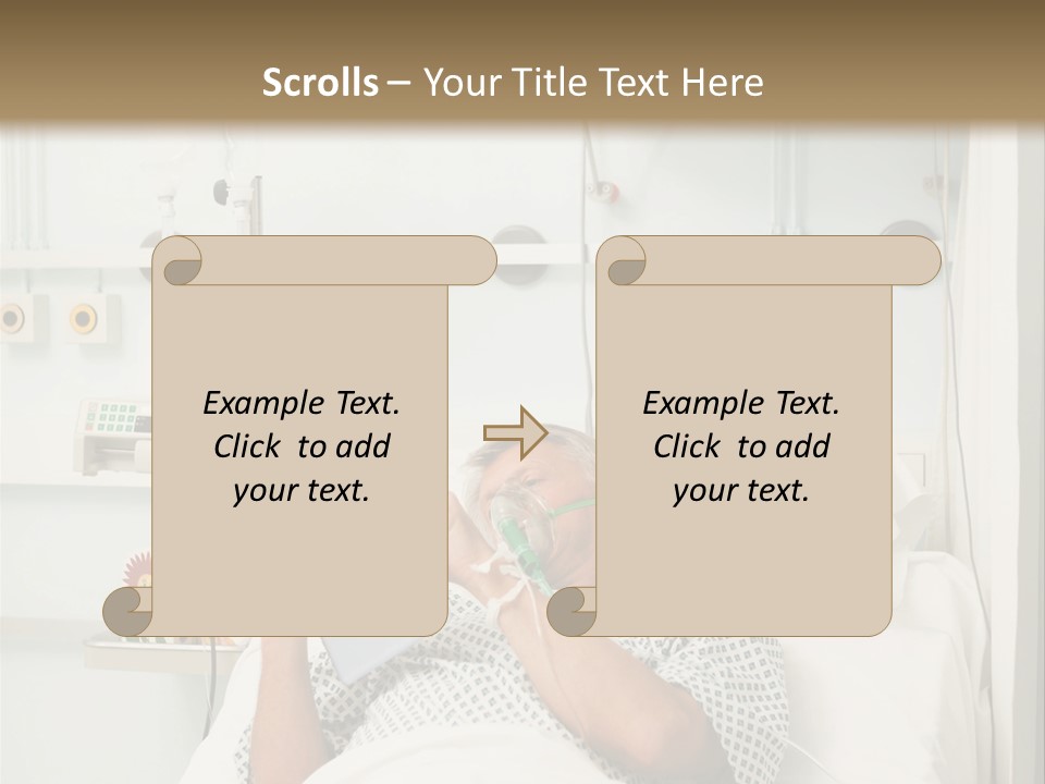 A Man Laying In A Hospital Bed Reading A Book PowerPoint Template