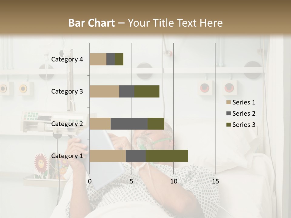 A Man Laying In A Hospital Bed Reading A Book PowerPoint Template