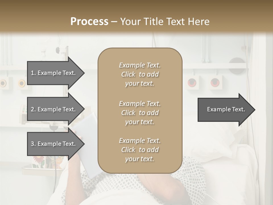 A Man Laying In A Hospital Bed Reading A Book PowerPoint Template