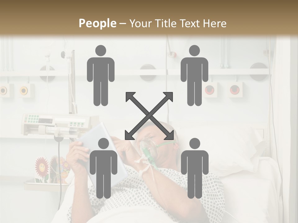 A Man Laying In A Hospital Bed Reading A Book PowerPoint Template