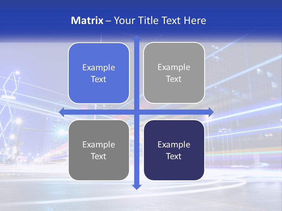 A Powerpoint Presentation Is Shown With A Cityscape In The Background PowerPoint Template