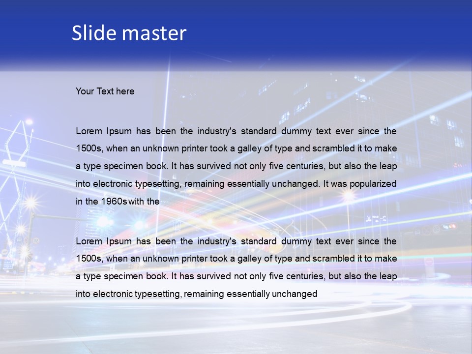 A Powerpoint Presentation Is Shown With A Cityscape In The Background PowerPoint Template