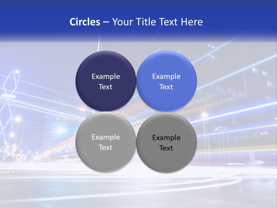 A Powerpoint Presentation Is Shown With A Cityscape In The Background PowerPoint Template