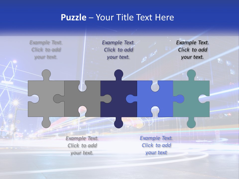 A Powerpoint Presentation Is Shown With A Cityscape In The Background PowerPoint Template