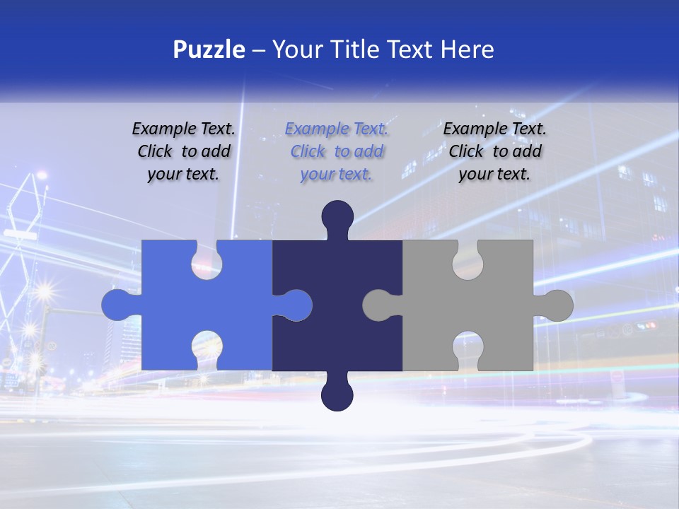 A Powerpoint Presentation Is Shown With A Cityscape In The Background PowerPoint Template