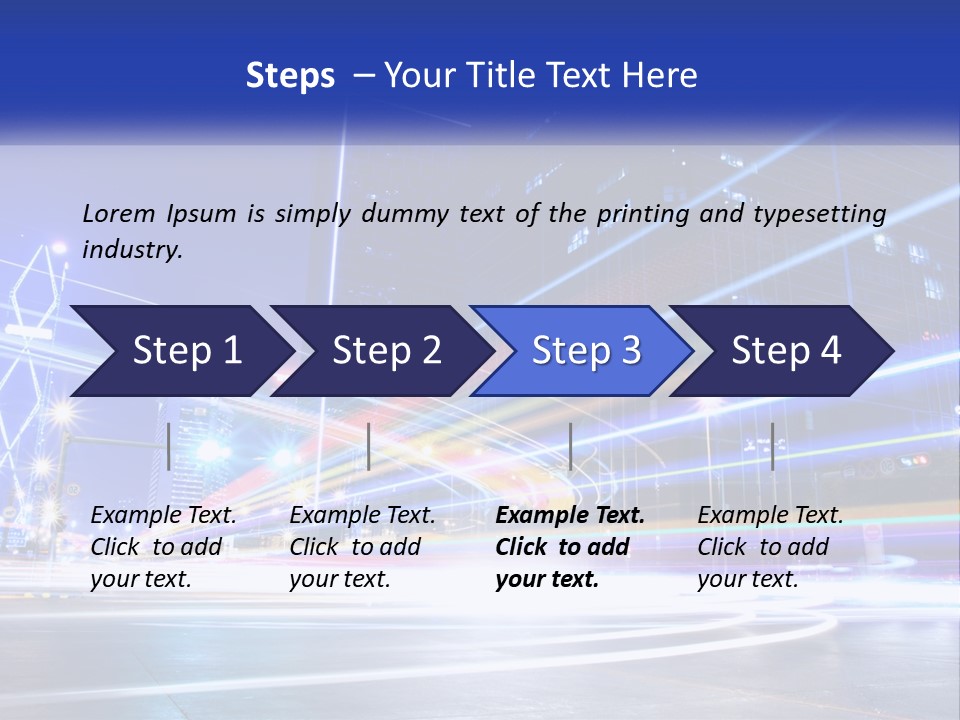 A Powerpoint Presentation Is Shown With A Cityscape In The Background PowerPoint Template