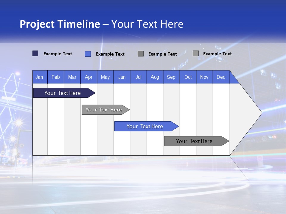 A Powerpoint Presentation Is Shown With A Cityscape In The Background PowerPoint Template