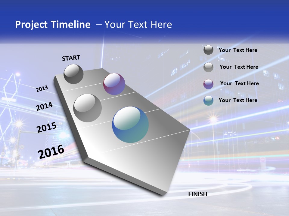 A Powerpoint Presentation Is Shown With A Cityscape In The Background PowerPoint Template