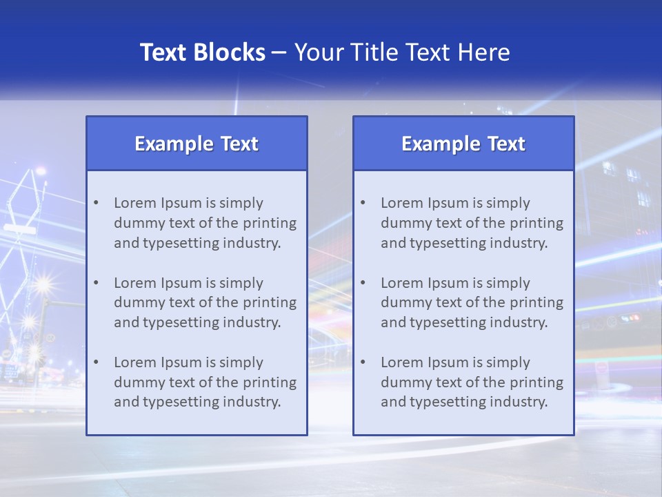 A Powerpoint Presentation Is Shown With A Cityscape In The Background PowerPoint Template