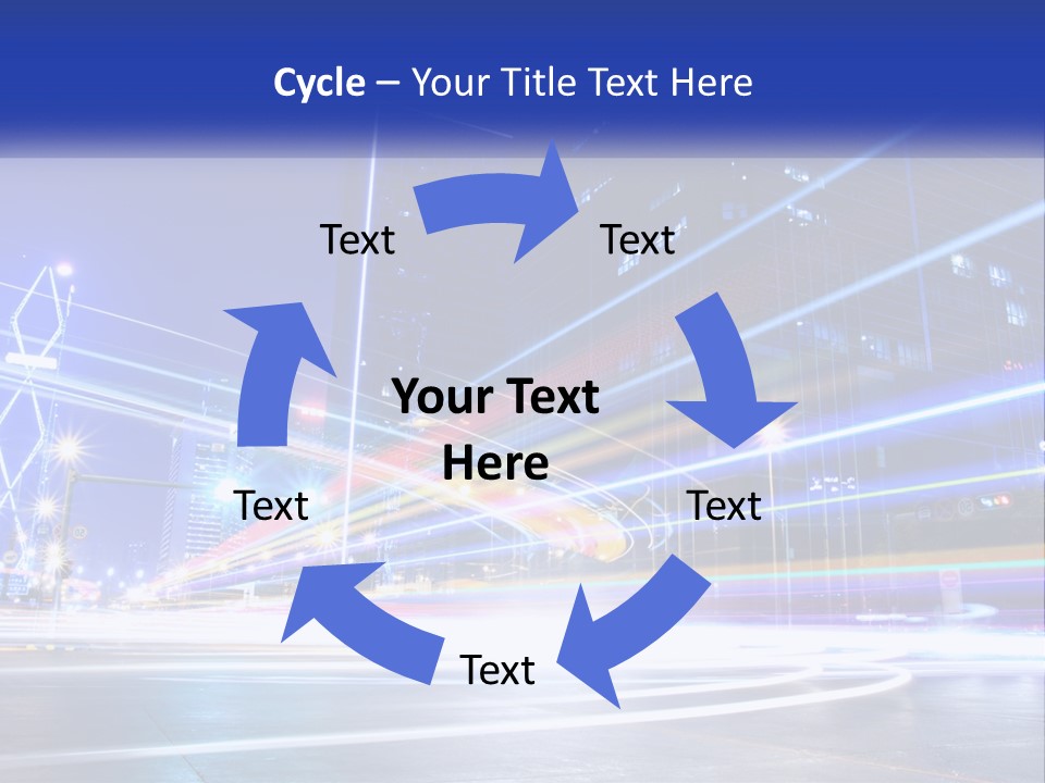 A Powerpoint Presentation Is Shown With A Cityscape In The Background PowerPoint Template
