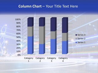 A Powerpoint Presentation Is Shown With A Cityscape In The Background PowerPoint Template