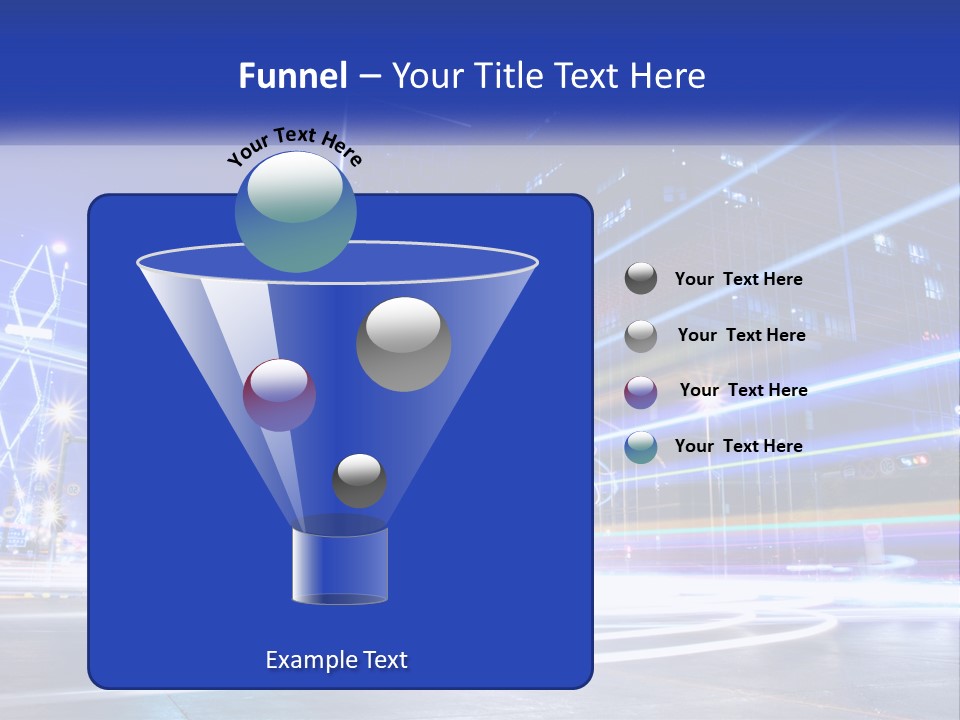 A Powerpoint Presentation Is Shown With A Cityscape In The Background PowerPoint Template