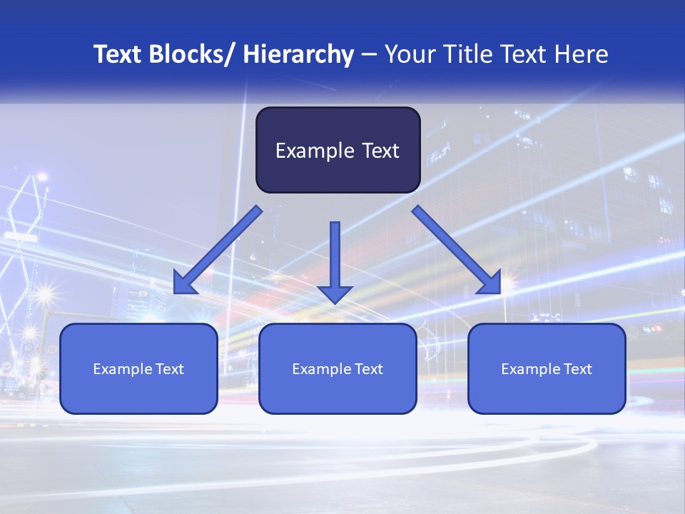 A Powerpoint Presentation Is Shown With A Cityscape In The Background PowerPoint Template