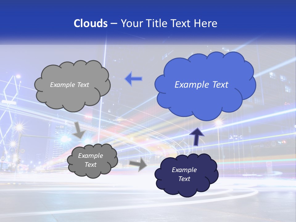 A Powerpoint Presentation Is Shown With A Cityscape In The Background PowerPoint Template