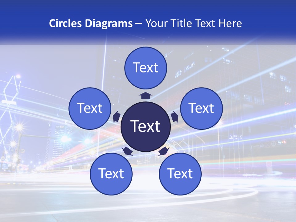 A Powerpoint Presentation Is Shown With A Cityscape In The Background PowerPoint Template
